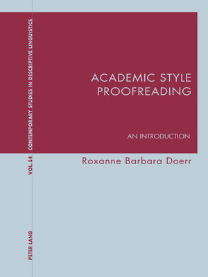 cover image of Academic Style Proofreading